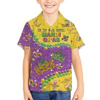 Mardi Gras Is In Our Soul Family Matching Short Sleeve Bodycon Dress and Hawaiian Shirt Glitter Style