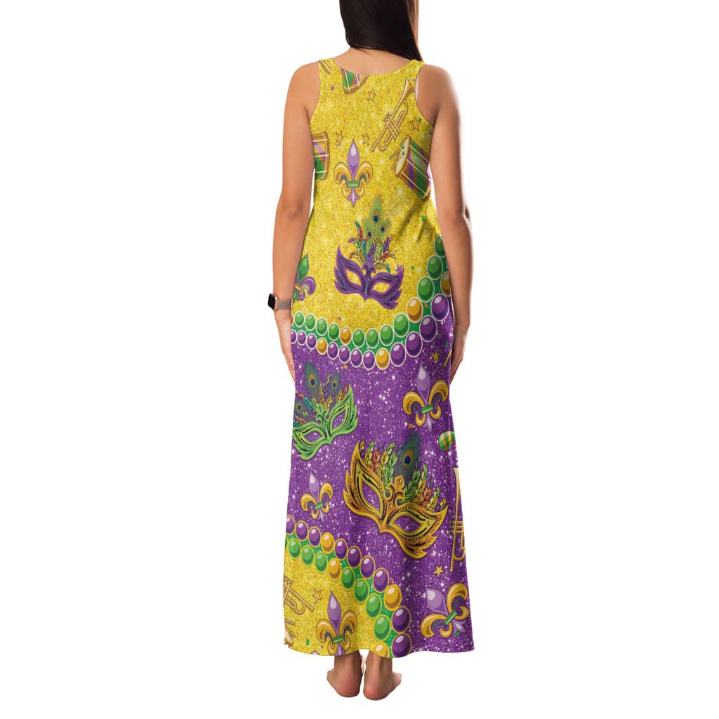 Mardi Gras Is In Our Soul Family Matching Tank Maxi Dress and Hawaiian Shirt Glitter Style