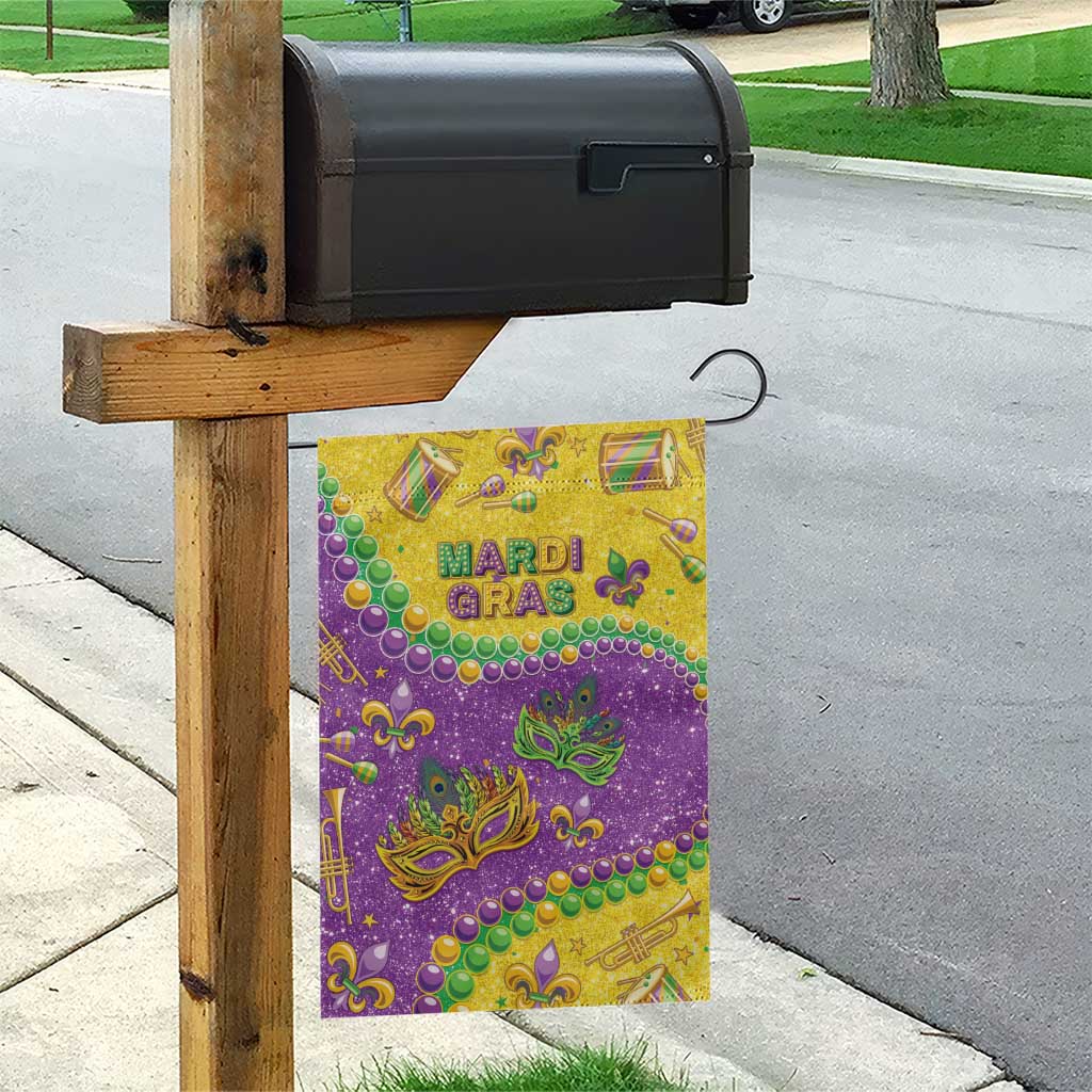 Mardi Gras Is In Our Soul Garden Flag Glitter Style