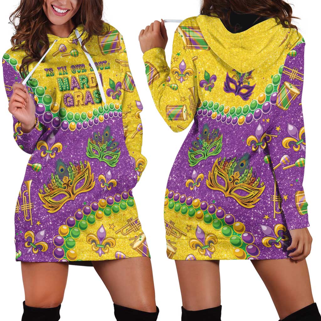 Mardi Gras Is In Our Soul Hoodie Dress Glitter Style