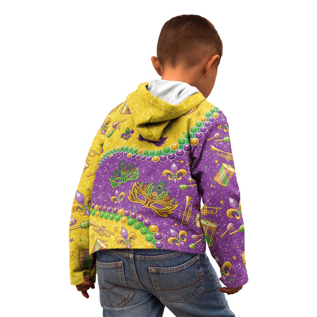 Mardi Gras Is In Our Soul Kid Hoodie Glitter Style