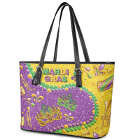Mardi Gras Is In Our Soul Leather Tote Bag Glitter Style
