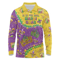 Mardi Gras Is In Our Soul Long Sleeve Polo Shirt Glitter Style