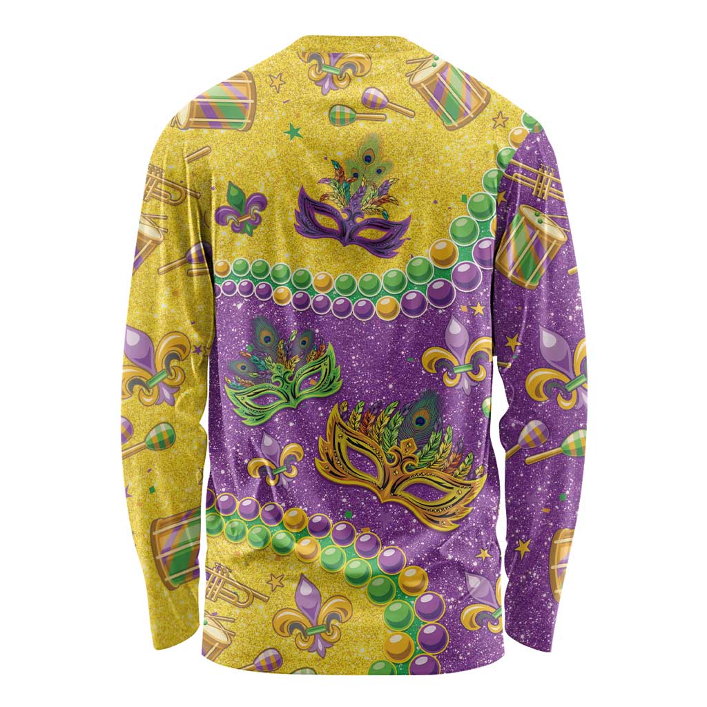 Mardi Gras Is In Our Soul Long Sleeve Shirt Glitter Style