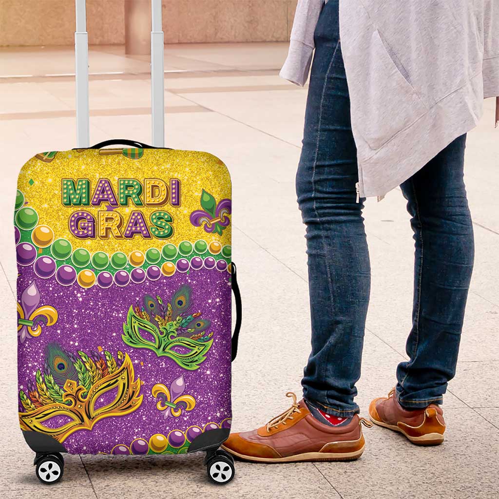 Mardi Gras Is In Our Soul Luggage Cover Glitter Style
