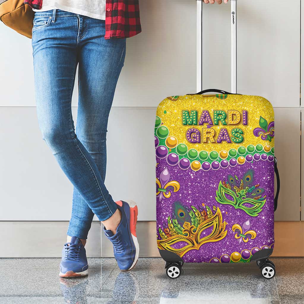 Mardi Gras Is In Our Soul Luggage Cover Glitter Style
