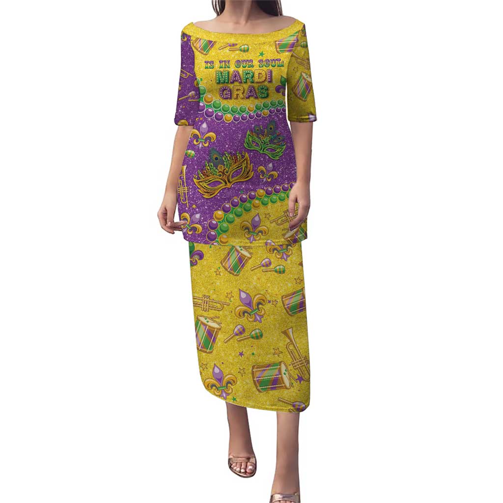 Mardi Gras Is In Our Soul Puletasi Glitter Style LT05 - Wonder Print Shop