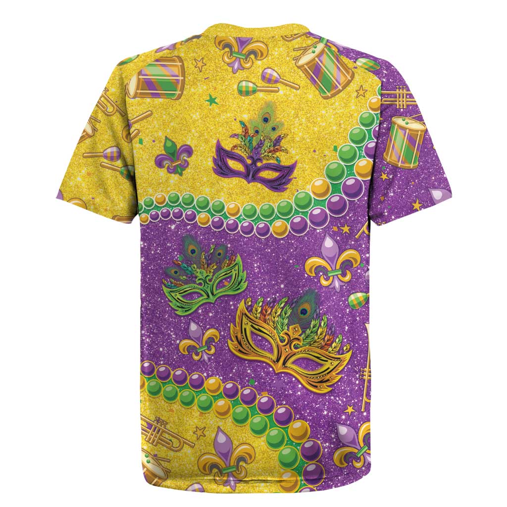 Mardi Gras Is In Our Soul Rugby Jersey Glitter Style LT05 - Wonder Print Shop
