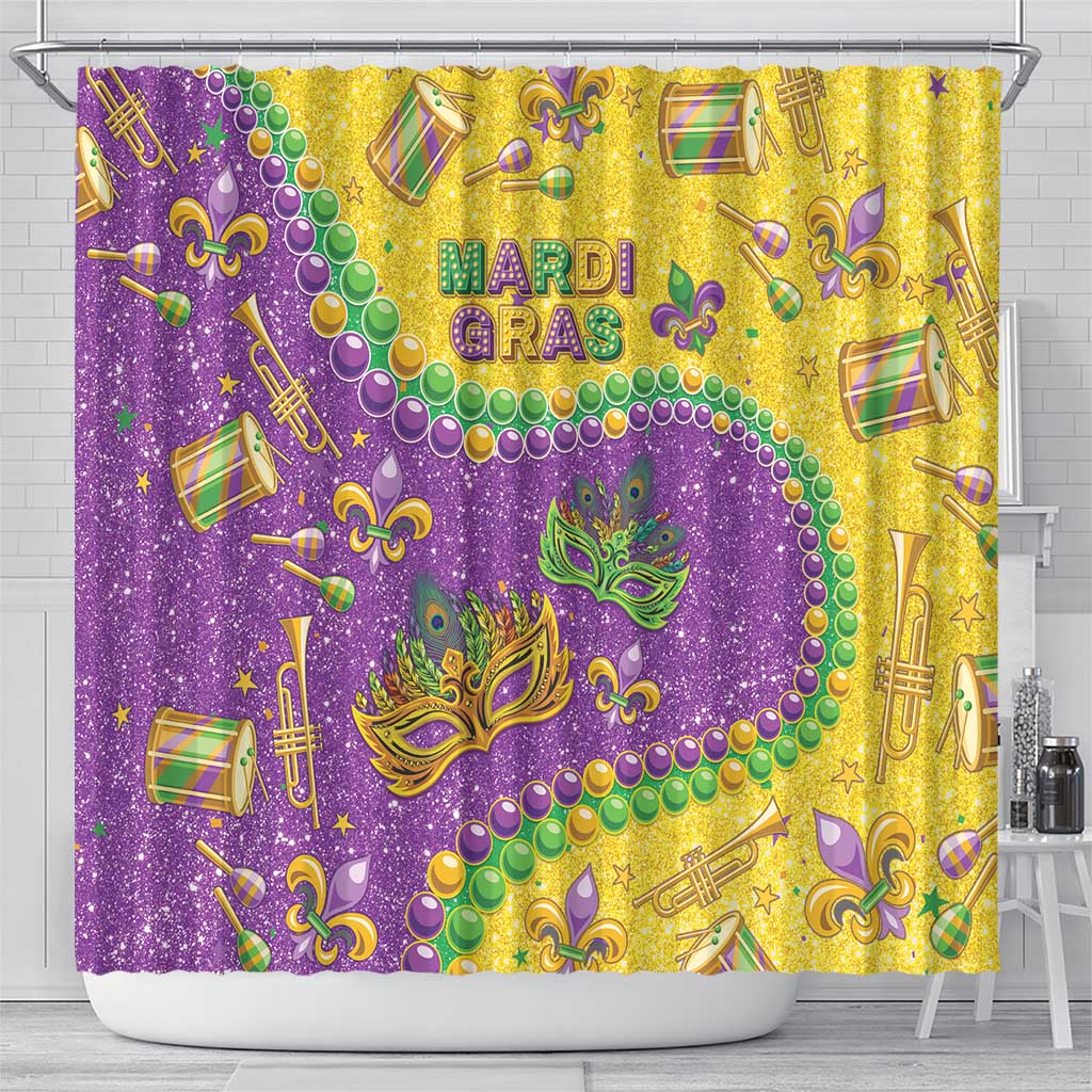 Mardi Gras Is In Our Soul Shower Curtain Glitter Style LT05 - Wonder Print Shop