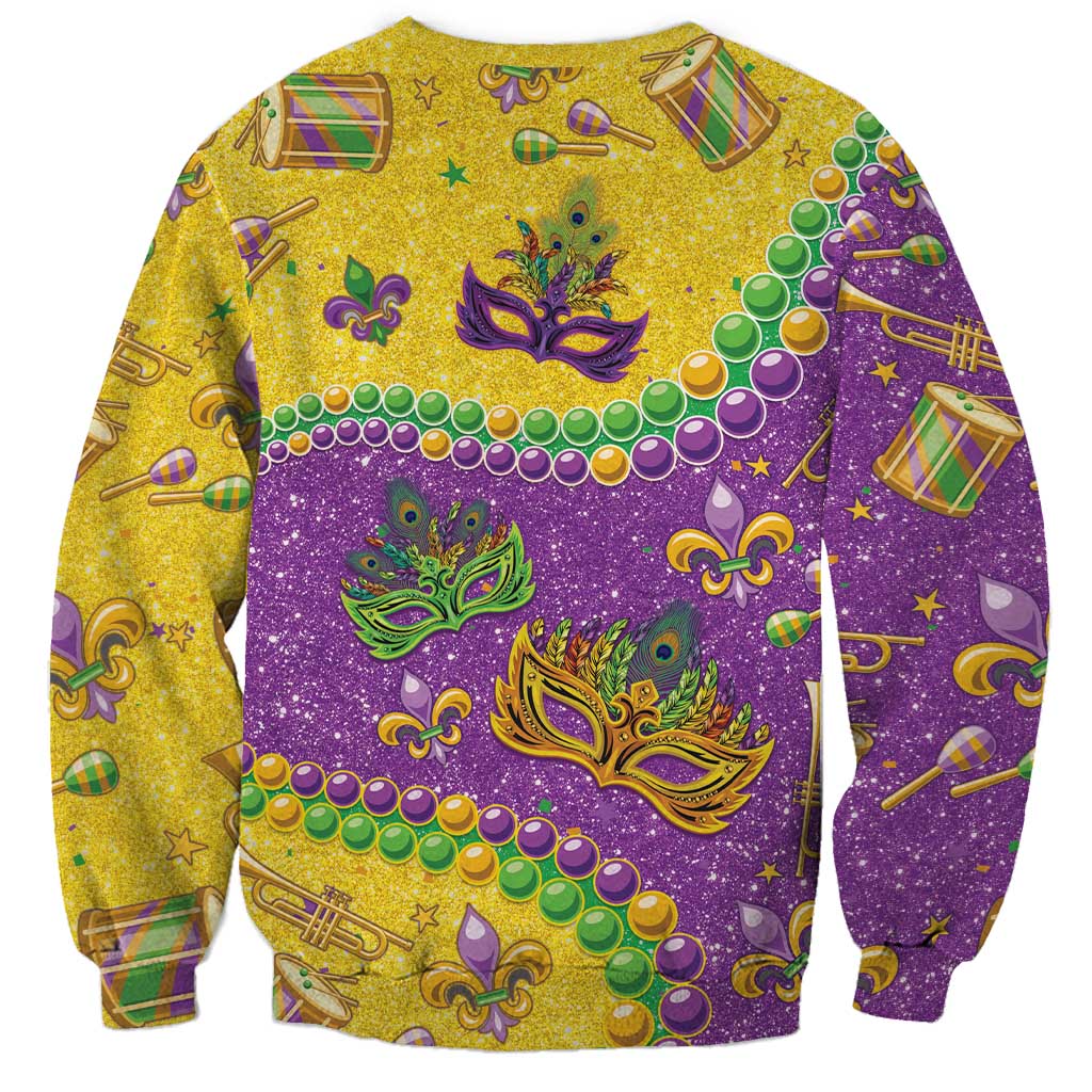Mardi Gras Is In Our Soul Sweatshirt Glitter Style LT05 - Wonder Print Shop