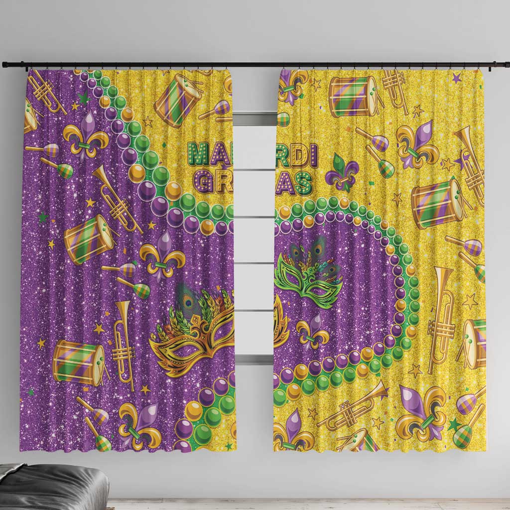 Mardi Gras Is In Our Soul Window Curtain Glitter Style LT05 - Wonder Print Shop