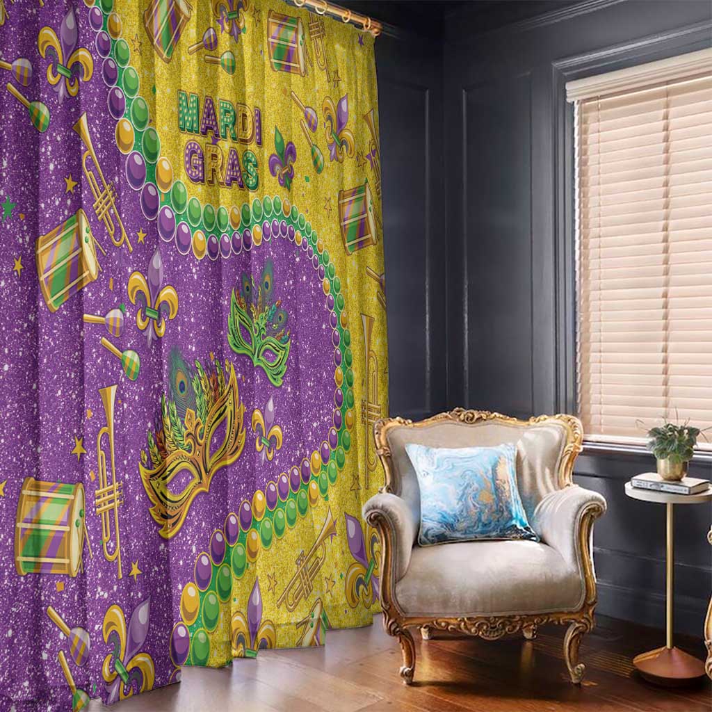 Mardi Gras Is In Our Soul Window Curtain Glitter Style LT05 - Wonder Print Shop
