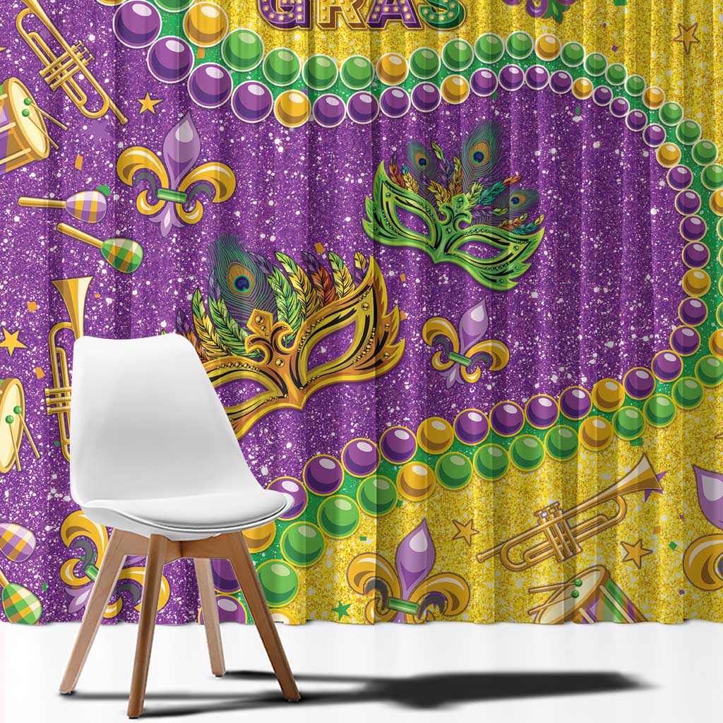 Mardi Gras Is In Our Soul Window Curtain Glitter Style LT05 - Wonder Print Shop