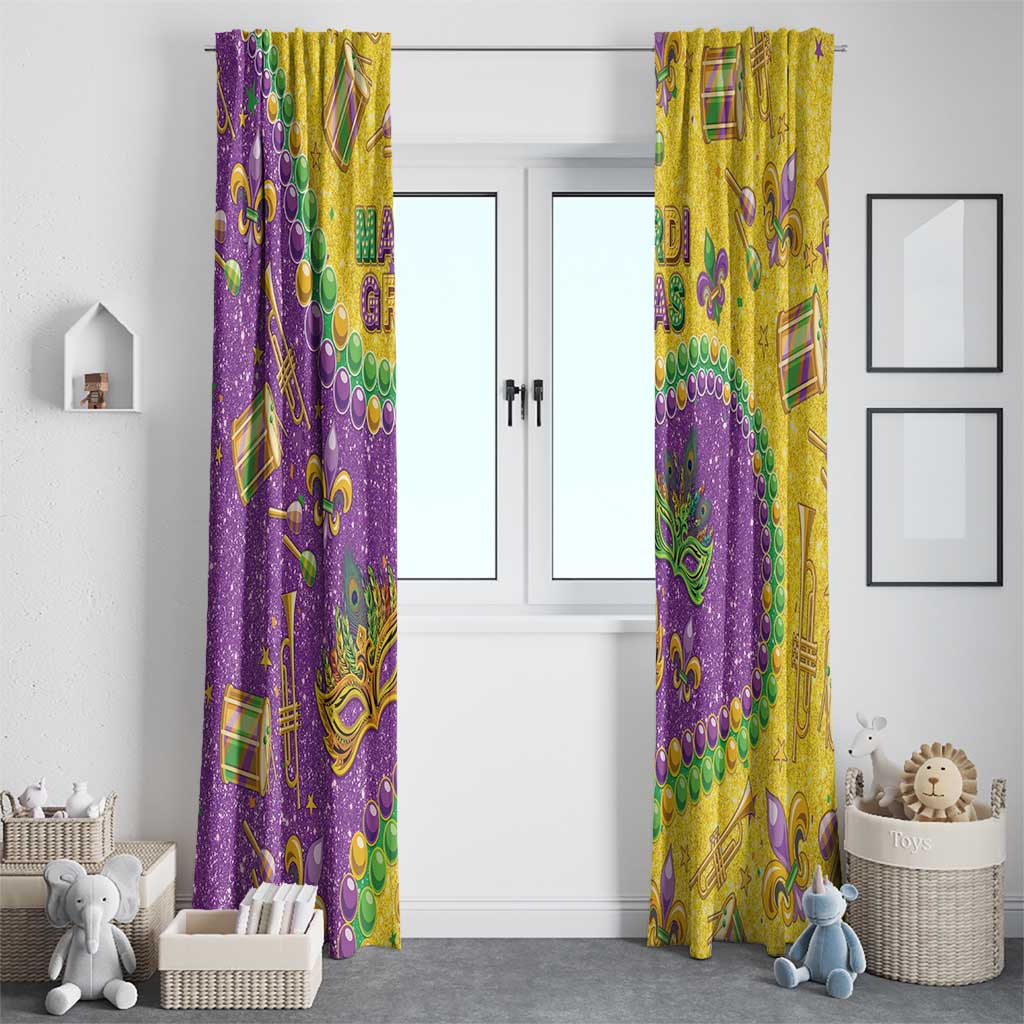 Mardi Gras Is In Our Soul Window Curtain Glitter Style LT05 - Wonder Print Shop