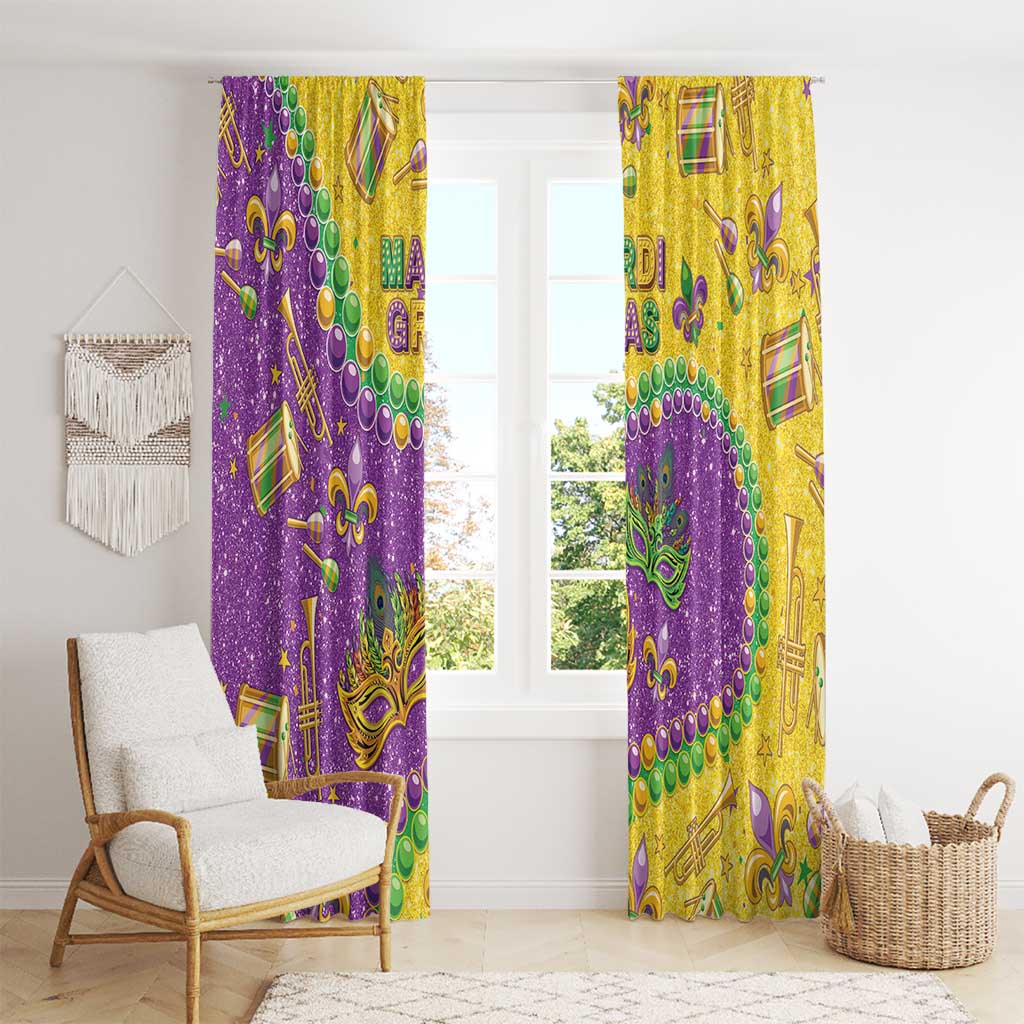 Mardi Gras Is In Our Soul Window Curtain Glitter Style LT05 - Wonder Print Shop