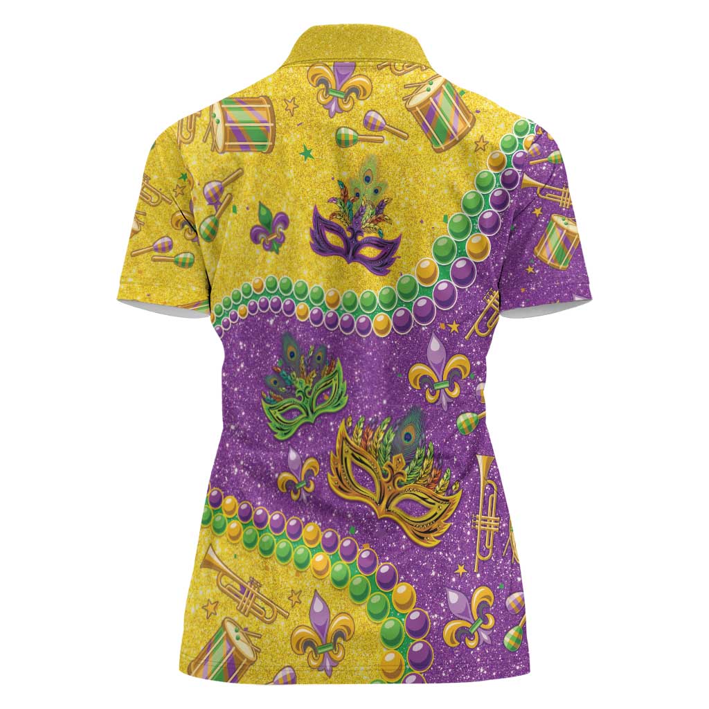 Mardi Gras Is In Our Soul Women Polo Shirt Glitter Style LT05 - Wonder Print Shop
