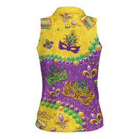Mardi Gras Is In Our Soul Women Sleeveless Polo Shirt Glitter Style LT05 - Wonder Print Shop