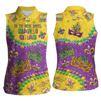 Mardi Gras Is In Our Soul Women Sleeveless Polo Shirt Glitter Style LT05 - Wonder Print Shop
