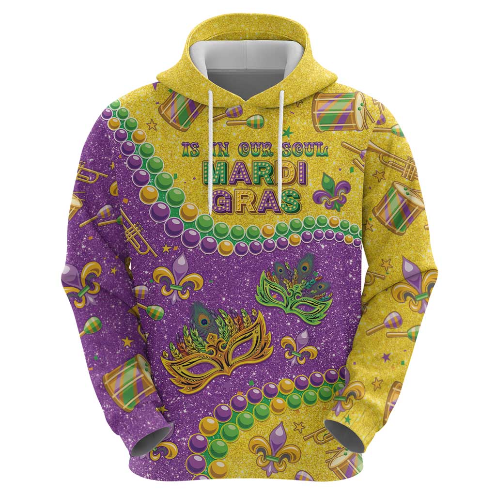 Mardi Gras Is In Our Soul Zip Hoodie Glitter Style LT05 - Wonder Print Shop
