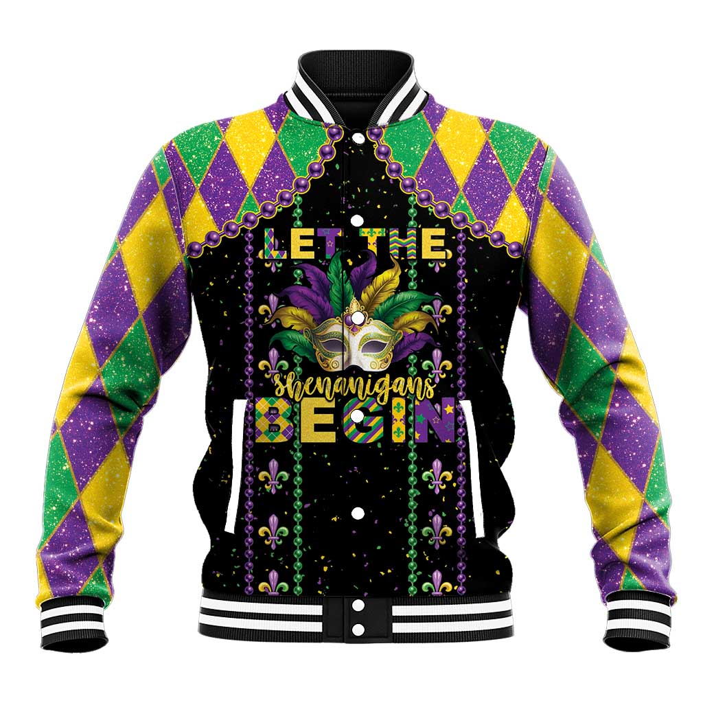 Funny Mardi Gras Baseball Jacket Let The Shenanigans Begin