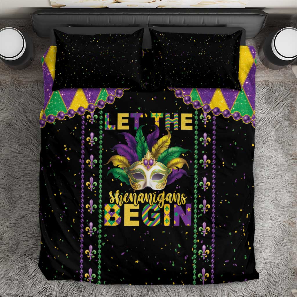 Funny Mardi Gras Bedding Set Let The Shenanigans Begin