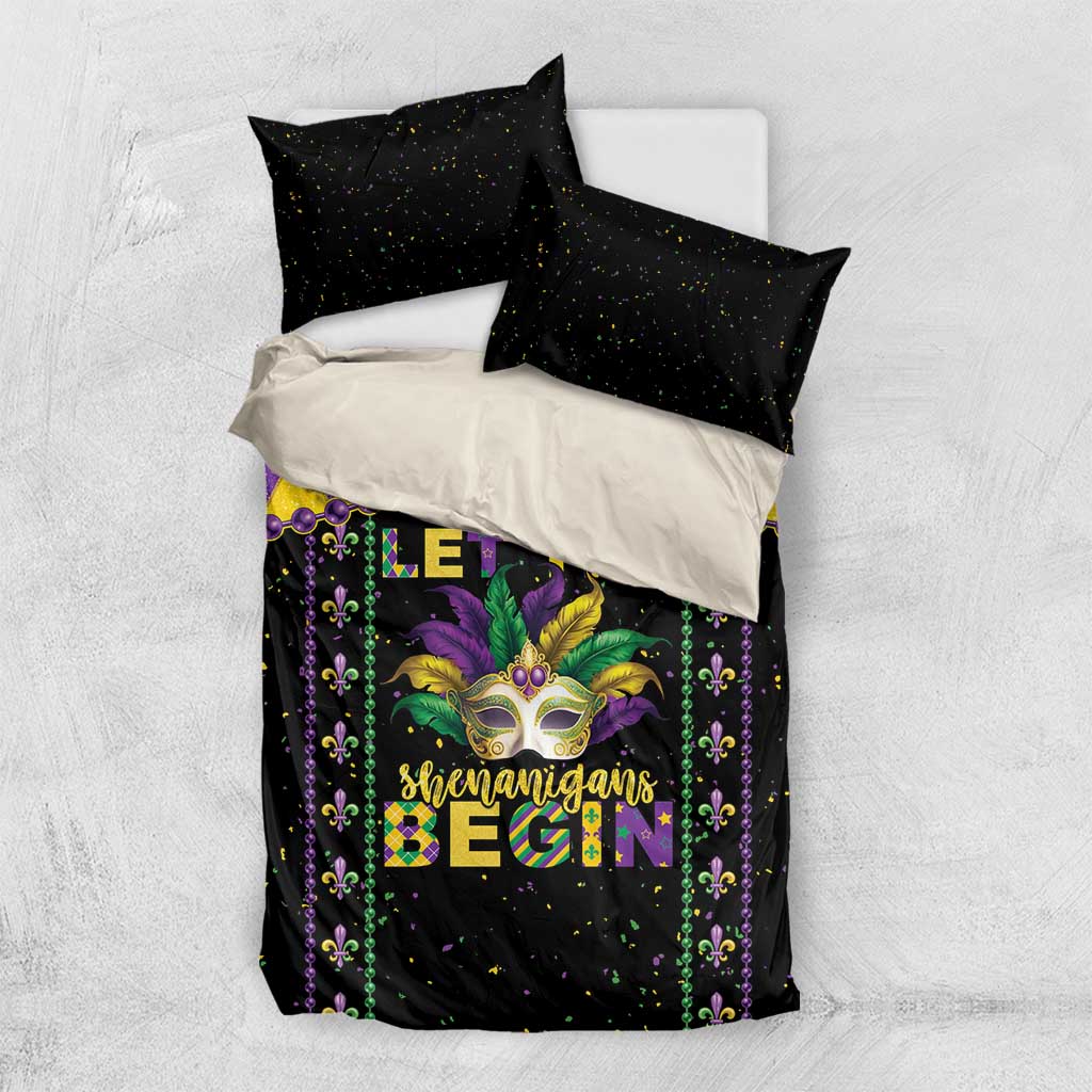 Funny Mardi Gras Bedding Set Let The Shenanigans Begin