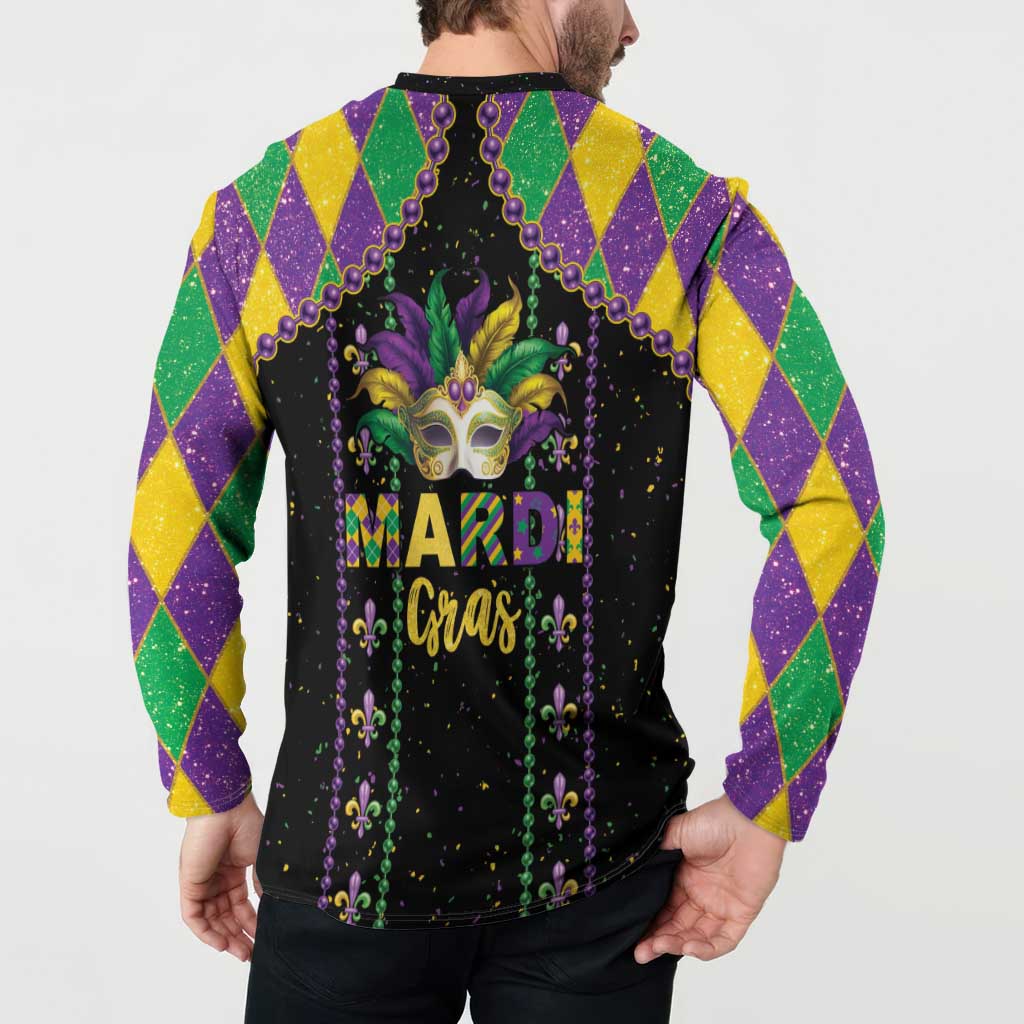 Funny Mardi Gras Button Sweatshirt Let The Shenanigans Begin