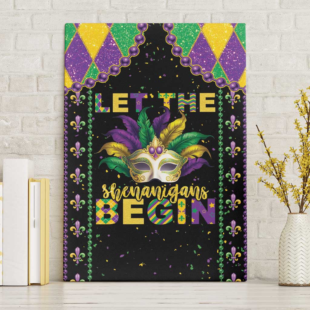 Funny Mardi Gras Canvas Wall Art Let The Shenanigans Begin