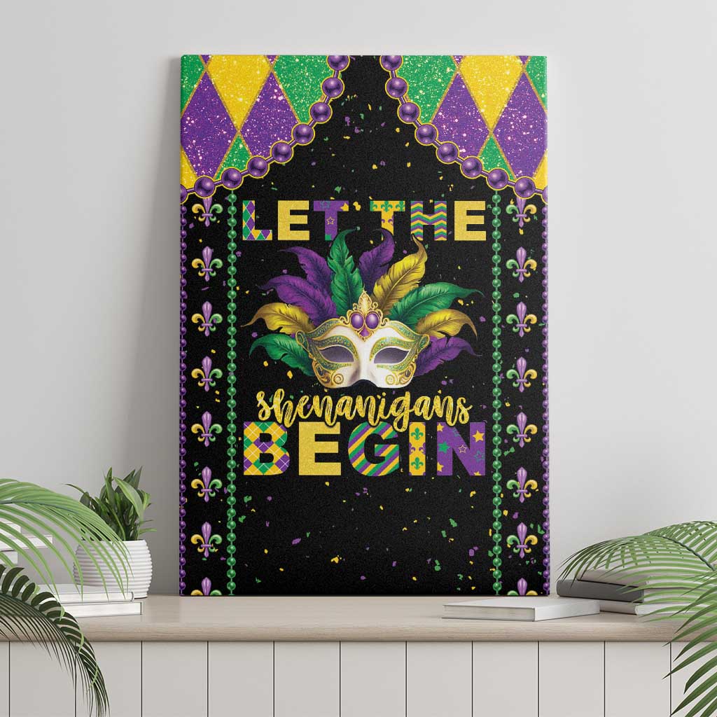 Funny Mardi Gras Canvas Wall Art Let The Shenanigans Begin