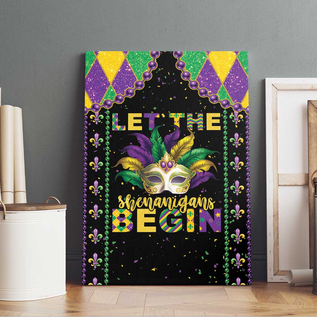 Funny Mardi Gras Canvas Wall Art Let The Shenanigans Begin