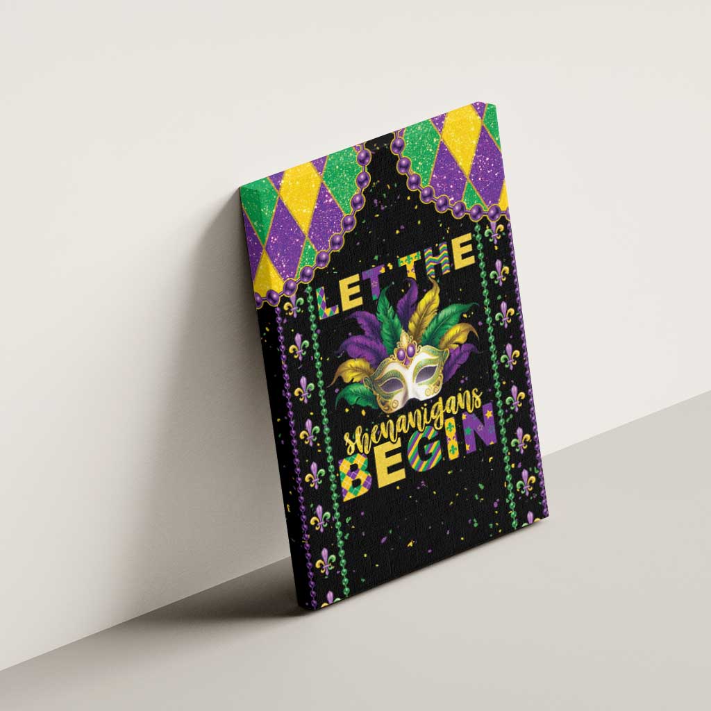 Funny Mardi Gras Canvas Wall Art Let The Shenanigans Begin