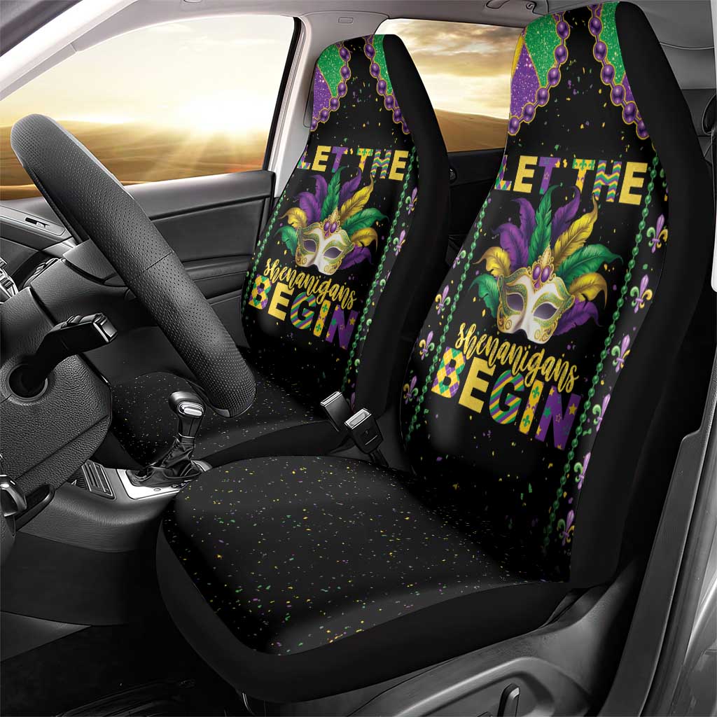 Funny Mardi Gras Car Seat Cover Let The Shenanigans Begin