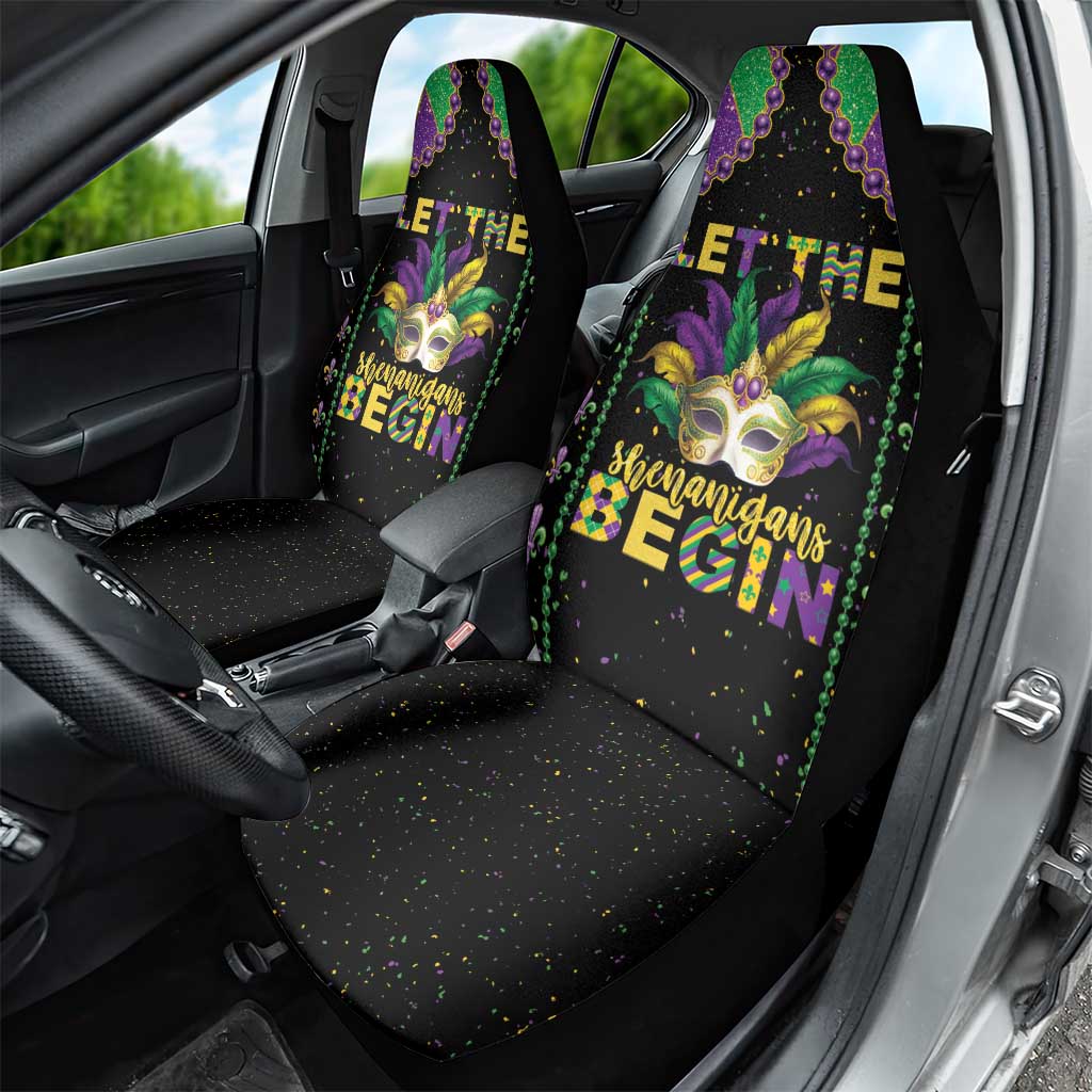 Funny Mardi Gras Car Seat Cover Let The Shenanigans Begin