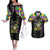 Funny Mardi Gras Couples Matching Off The Shoulder Long Sleeve Dress and Hawaiian Shirt Let The Shenanigans Begin