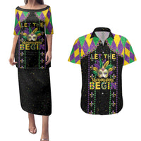 Funny Mardi Gras Couples Matching Puletasi and Hawaiian Shirt Let The Shenanigans Begin