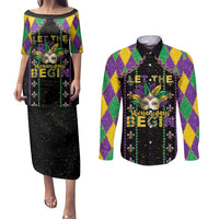 Funny Mardi Gras Couples Matching Puletasi and Long Sleeve Button Shirt Let The Shenanigans Begin