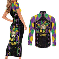 Funny Mardi Gras Couples Matching Short Sleeve Bodycon Dress and Long Sleeve Button Shirt Let The Shenanigans Begin