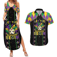 Funny Mardi Gras Couples Matching Summer Maxi Dress and Hawaiian Shirt Let The Shenanigans Begin