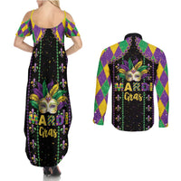 Funny Mardi Gras Couples Matching Summer Maxi Dress and Long Sleeve Button Shirt Let The Shenanigans Begin