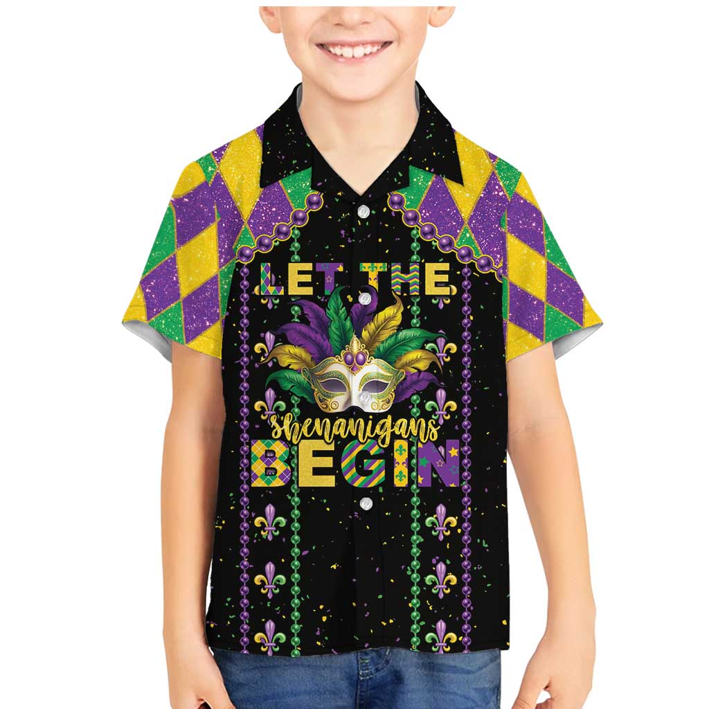 Funny Mardi Gras Family Matching Mermaid Dress and Hawaiian Shirt Let The Shenanigans Begin