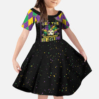 Funny Mardi Gras Family Matching Off The Shoulder Long Sleeve Dress and Hawaiian Shirt Let The Shenanigans Begin