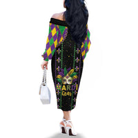 Funny Mardi Gras Family Matching Off The Shoulder Long Sleeve Dress and Hawaiian Shirt Let The Shenanigans Begin