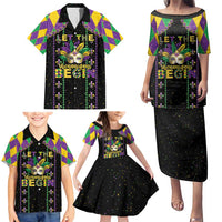 Funny Mardi Gras Family Matching Puletasi and Hawaiian Shirt Let The Shenanigans Begin