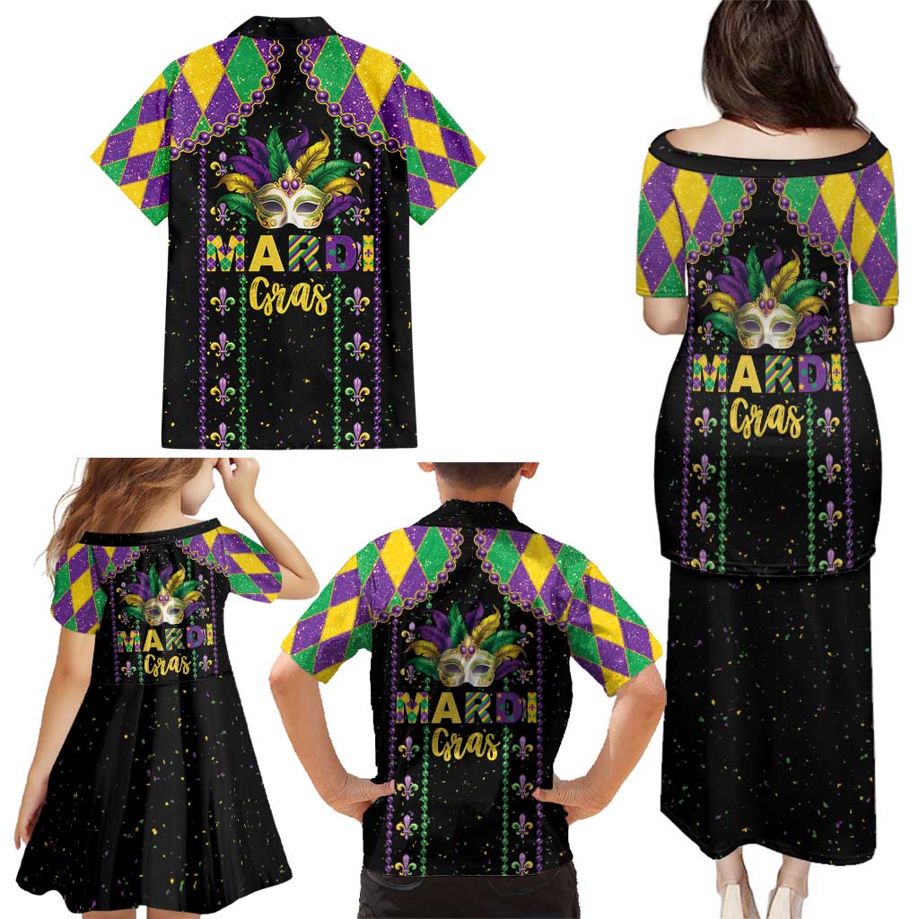 Funny Mardi Gras Family Matching Puletasi and Hawaiian Shirt Let The Shenanigans Begin