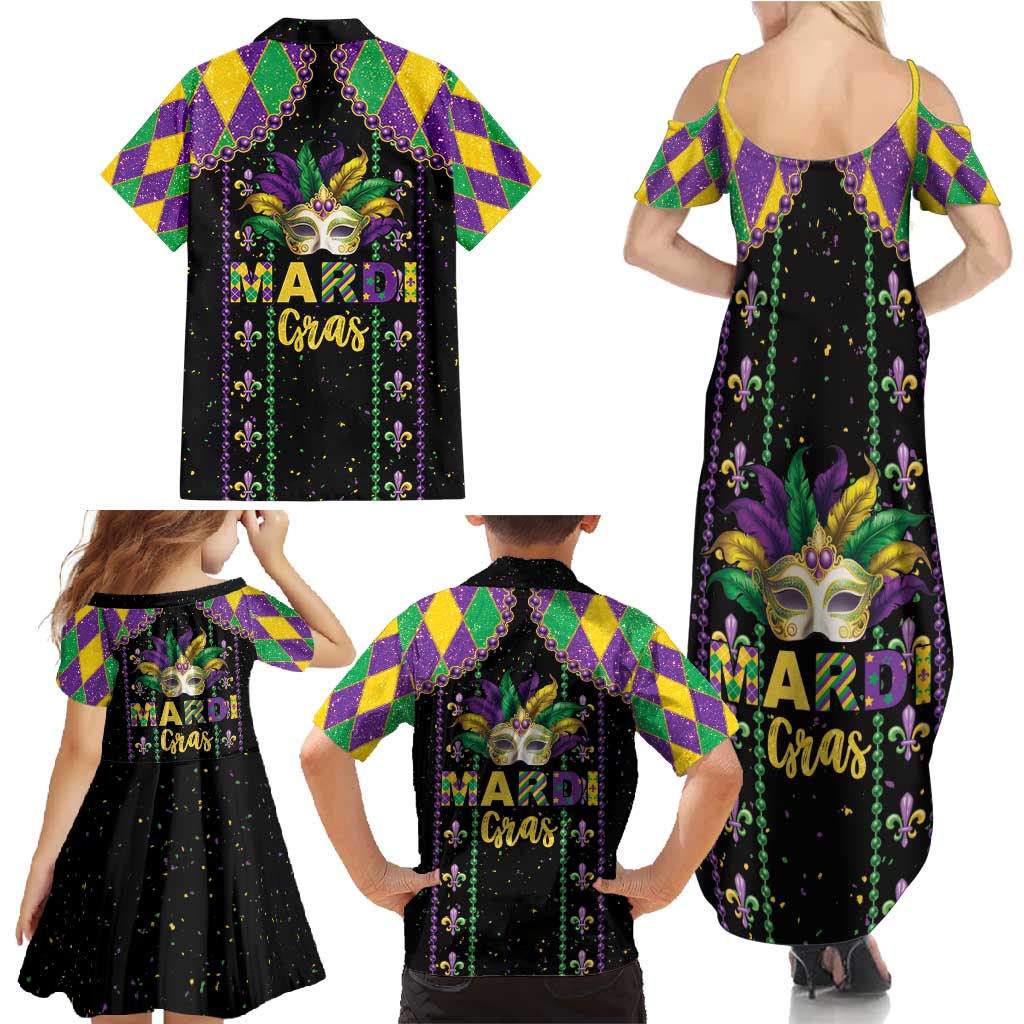 Funny Mardi Gras Family Matching Summer Maxi Dress and Hawaiian Shirt Let The Shenanigans Begin