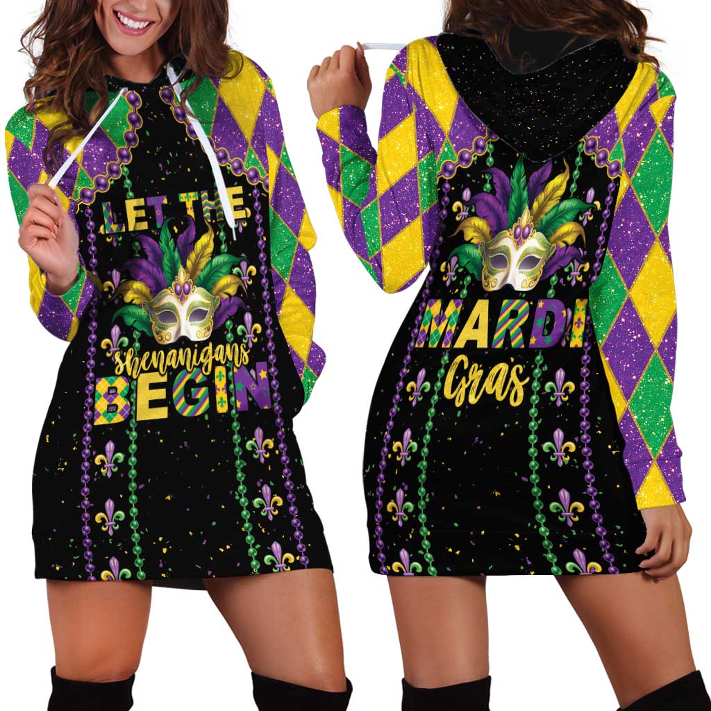 Funny Mardi Gras Hoodie Dress Let The Shenanigans Begin