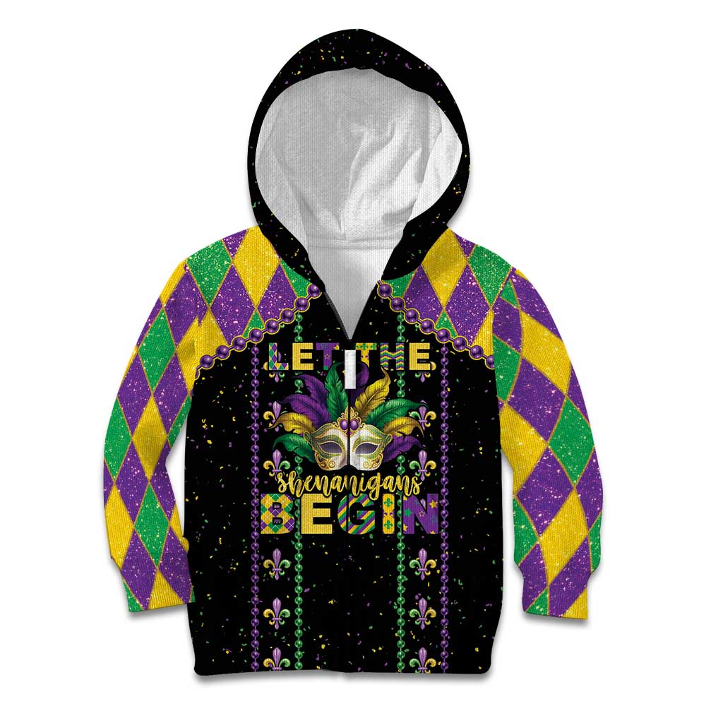 Funny Mardi Gras Kid Hoodie Let The Shenanigans Begin