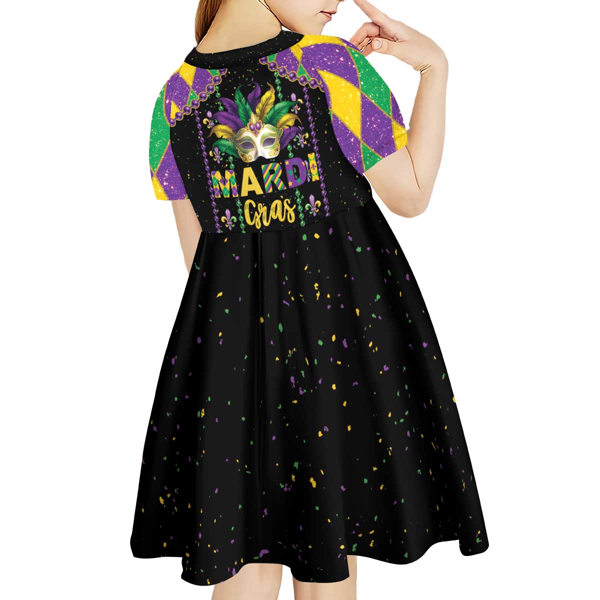 Funny Mardi Gras Kid Short Sleeve Dress Let The Shenanigans Begin