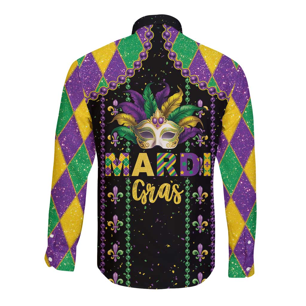 Funny Mardi Gras Long Sleeve Button Shirt Let The Shenanigans Begin