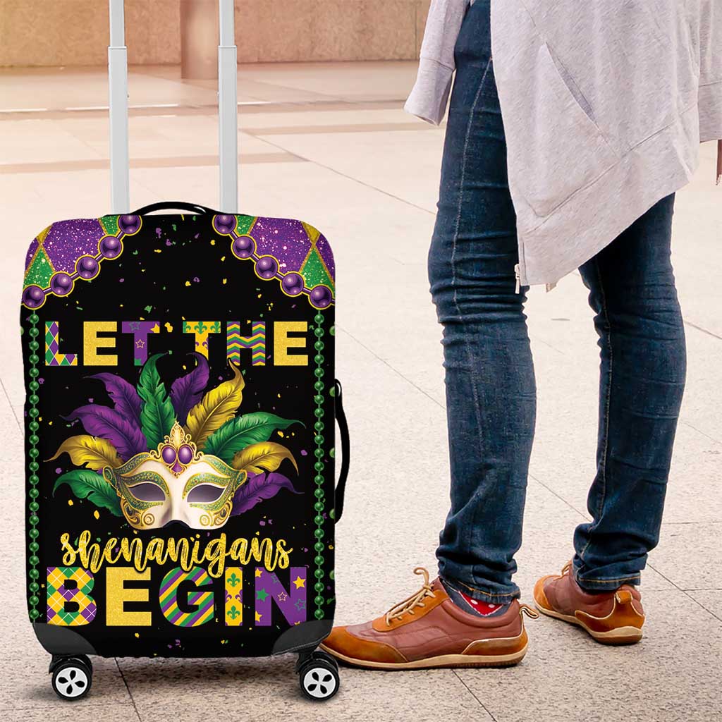 Funny Mardi Gras Luggage Cover Let The Shenanigans Begin